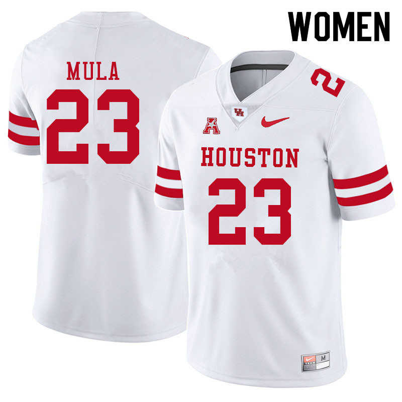 Women #23 Roman Mula Houston Cougars College Football Jerseys Sale-White - Click Image to Close